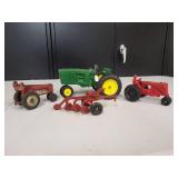 Tractor and 3 bottom plow lot, brands unknown