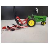 John Deere Model 70 Tractor with Broken 4 bottom plow 1/16 Scale