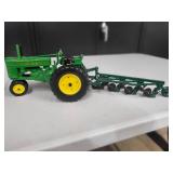 John Deere Model G with 4 Bottom Plow Tractor 1/16 Scale