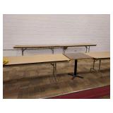 Ten Heavy Older Wooden Folding Tables