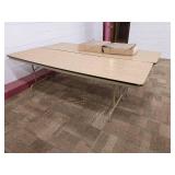 Ten Heavy Older Wooden Folding Tables