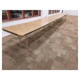 Ten Heavy Older Wooden Folding Tables