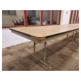 Ten Heavy Older Wooden Folding Tables