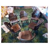 Six Old Wooden Chairs