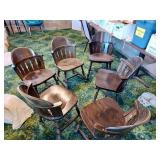 Six Old Wooden Chairs