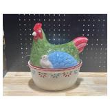 Glass Pot with Chicken Lid