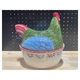 Glass Pot with Chicken Lid