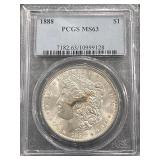 1888 Morgan Dollar PCGS MS63