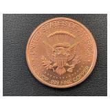 1 Ounce .999 Fine Copper Round Trumps Wall