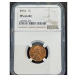 1930 Lincoln Cent NGC MS66 Red