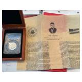 1964 Kennedy Half Dollar PCGS MS65 and Replica 1961 Inaugural Address Document