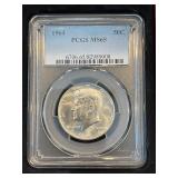 1964 Kennedy Half Dollar PCGS MS65 and Replica 1961 Inaugural Address Document