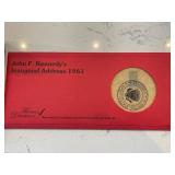 1964 Kennedy Half Dollar PCGS MS65 and Replica 1961 Inaugural Address Document