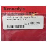 1964 Kennedy Half Dollar PCGS MS65 and Replica 1961 Inaugural Address Document