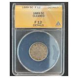 1889 Liberty Nickel ANACS F12 Details