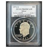 1971-S Eisenhower Silver Dollar Proof PCGS PR69 Deep Cameo
