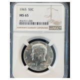 1965 Kennedy Half Dollar NGC MS65
