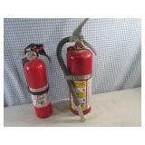 (BS) 2 Fire Extinguishers - Bigger is Full / Smaller Empty