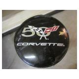 (CS) Corvette 50th Anniversary Swivel Stool - Couple holes in seat. See Photos