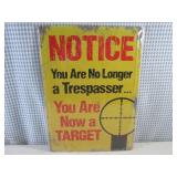 (EC1) You Are Now A Target Tin Sign Embossed with Rolled Back Edges 12" x 16 3/4" - New in Wrap