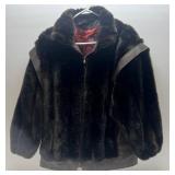 Vintage Dark Brown Faux Fur Tissavel Jacket Made In England Size 12