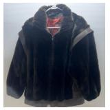 Vintage Dark Brown Faux Fur Tissavel Jacket Made In England Size 12