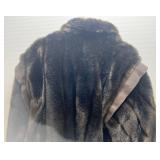 Vintage Dark Brown Faux Fur Tissavel Jacket Made In England Size 12