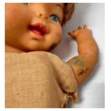 Large Group Of Misc. Vintage Dolls With Doll Trunk & More (Need TLC Has Smell)