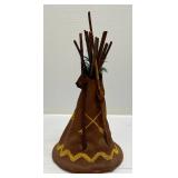 Vintage Native American Miniarute Doll House Teepee With Dolls