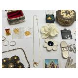 Vintage Carry Case With Vintage Jewelry & More