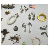 Vintage Carry Case With Vintage Jewelry & More