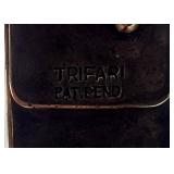 Vintage Trifari Clamper Bracelet Alfred Philippe Design Gold Tone With Clear & Yellow Rhinestones