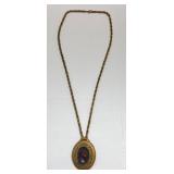 Vintage Florenza Pendant Brooch, Cameo Necklace