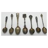 Sterling & 830 Silver Souvenir Spoons Roughly 76.92 G