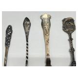 Sterling & 830 Silver Souvenir Spoons Roughly 76.92 G