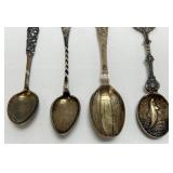 Sterling & 830 Silver Souvenir Spoons Roughly 76.92 G