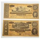 Misc. Vintage Facsimile (FAKE) US CONFEDERATE PAPER CURRENCY (Still Very Cool Vintage)