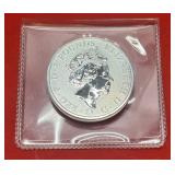 2020 UK Great Britain Queen Elizabeth II Horse Beasts Silver 2 Oz. Coin (In Protective Sleeve)