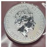 2020 UK Great Britain Queen Elizabeth II Horse Beasts Silver 2 Oz. Coin (In Protective Sleeve)