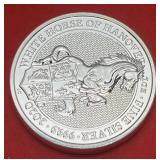 2020 UK Great Britain Queen Elizabeth II Horse Beasts Silver 2 Oz. Coin (In Protective Sleeve)