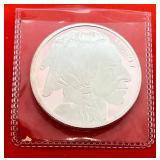 1 OZ. .999 Fine Silver Buffalo Round (In Protective Sleeve)