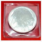 1 OZ. .999 Fine Silver Buffalo Round (In Protective Sleeve)