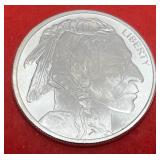 1 OZ. .999 Fine Silver Buffalo Round (In Protective Sleeve)