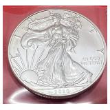 2020 Silver American Eagle 1 Troy Oz. .999 Fine Silver (In Protective Sleeve)