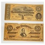 Misc. Vintage Facsimile (FAKE) US CONFEDERATE PAPER CURRENCY (Still Very Cool Vintage)