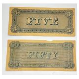 Misc. Vintage Facsimile (FAKE) US CONFEDERATE PAPER CURRENCY (Still Very Cool Vintage)