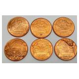 .999 Copper 1 OZ. Coins 21 Total