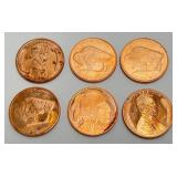 .999 Copper 1 OZ. Coins 21 Total
