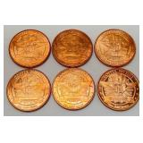 .999 Copper 1 OZ. Coins 21 Total