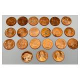 .999 Copper 1 OZ. Coins 21 Total